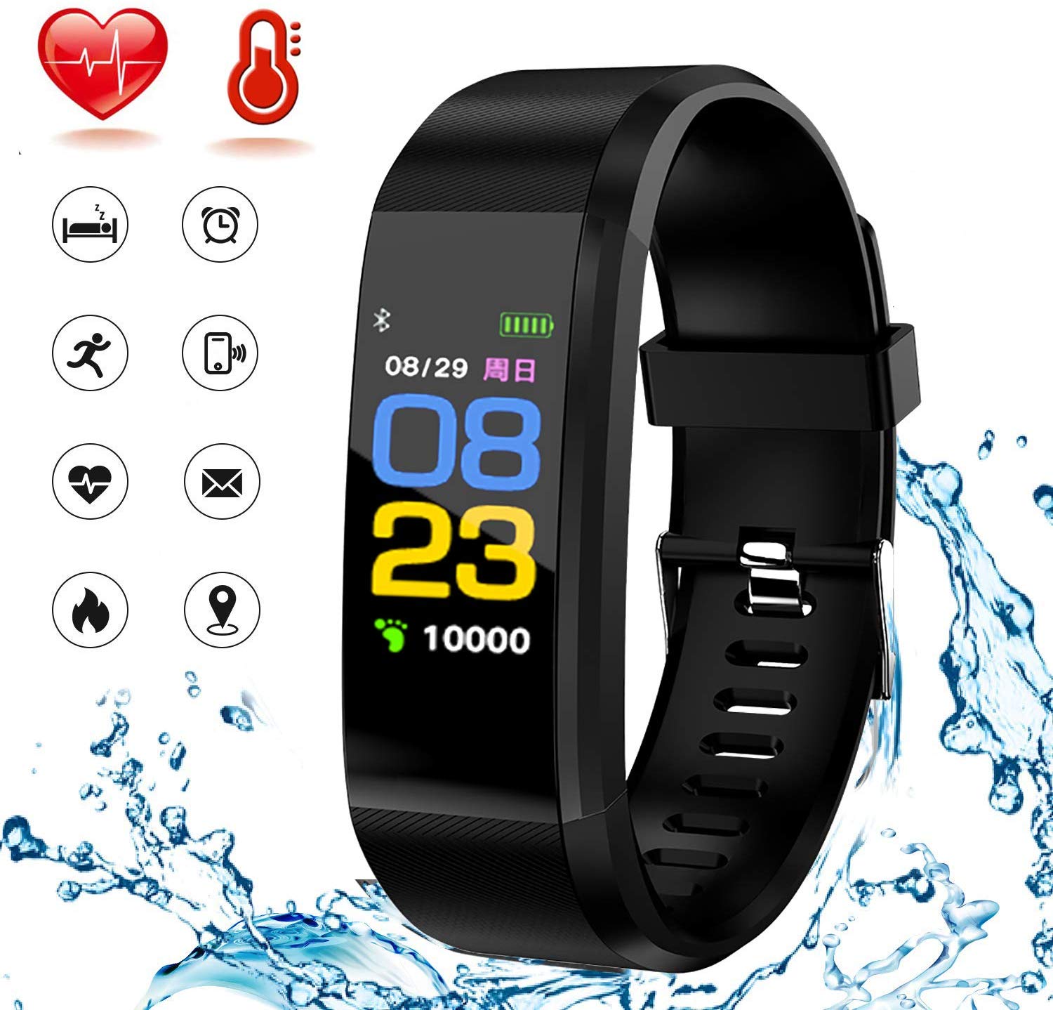 Pulsera inteligente Frecuencia Cardíaca presión arterial banda inteligente Fitness Tracker pulsera Smartband hombres
