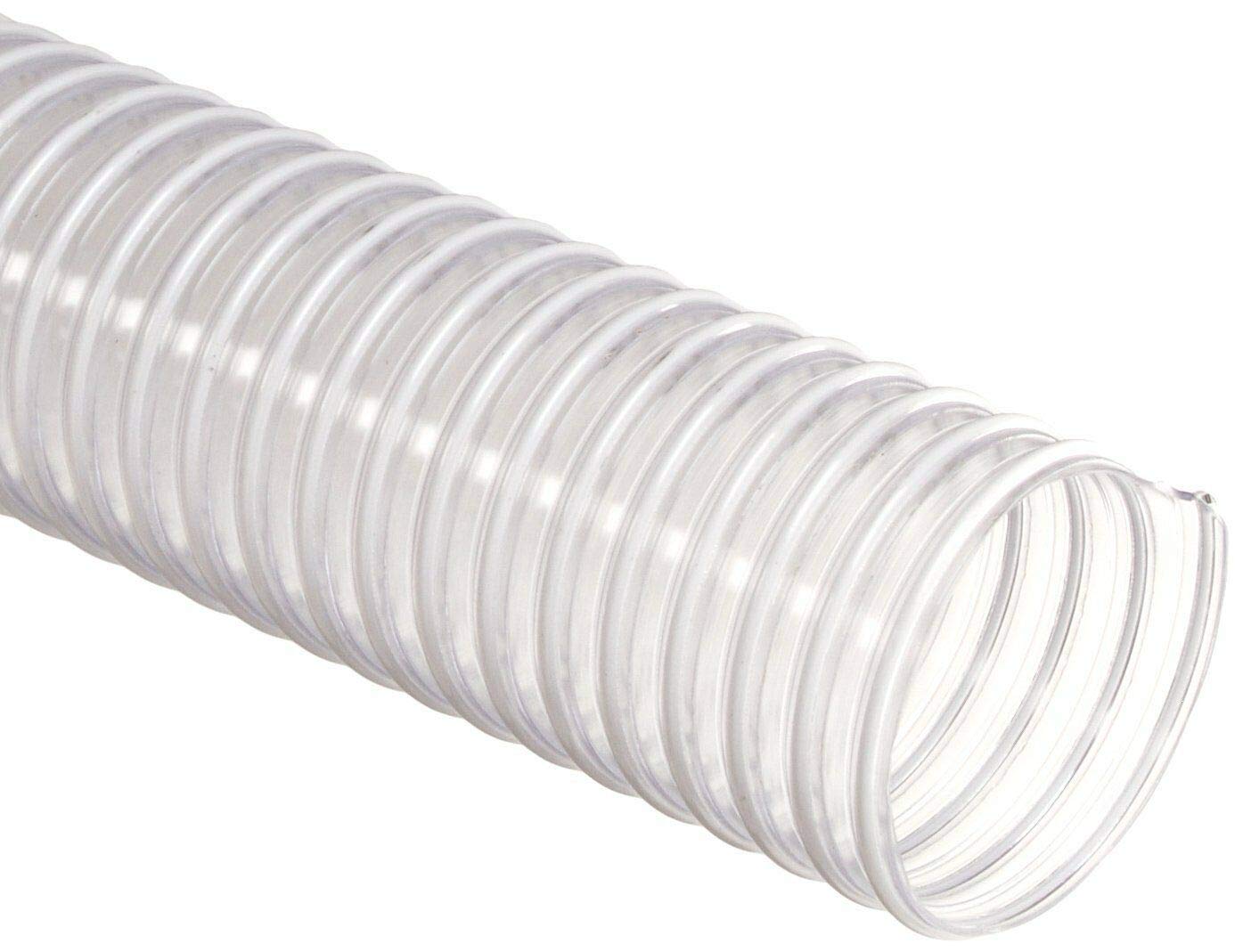 Manguera de PVC transparente flexible de grado alimenticio reforzada con alambre de acero de resorte 6 pulgadas 25 pies