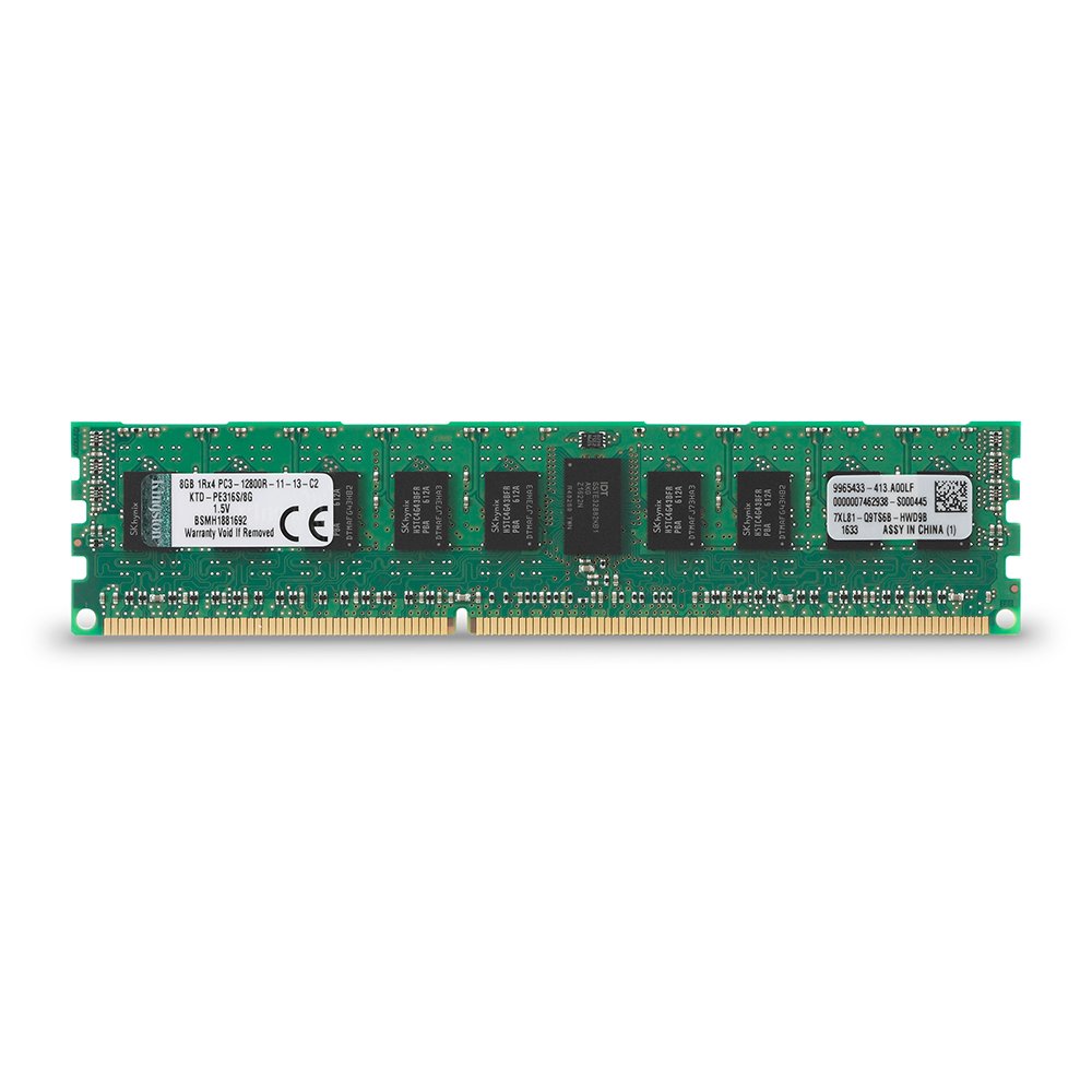 Kingston Technology 8GB 1600MHz DDR3 Reg ECC Single Rank DIMM Memory for Dell Desktops - KTD-PE316S/8G.