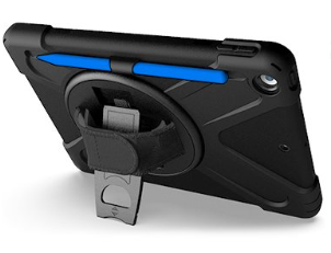 BROBOTIX FUNDA USO RUDO CON CORREA Y GIRO 360° PARA IPAD 10.2"/ 8.ª /9.ª GENERACIÓN, NEGRO