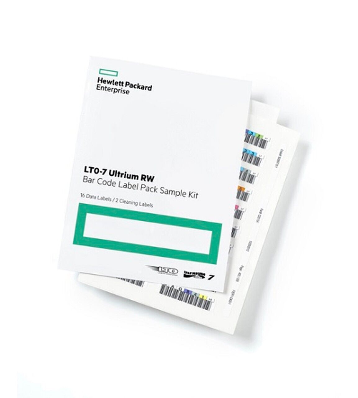 PAQUETE DE ETIQUETAS DE CÓDIGO DE BARRAS DE CINTA HP Q2014A ULTRIUM LTO-7 (100 ETIQUETAS DE DATOS + 10 DE LIMPIEZA)-