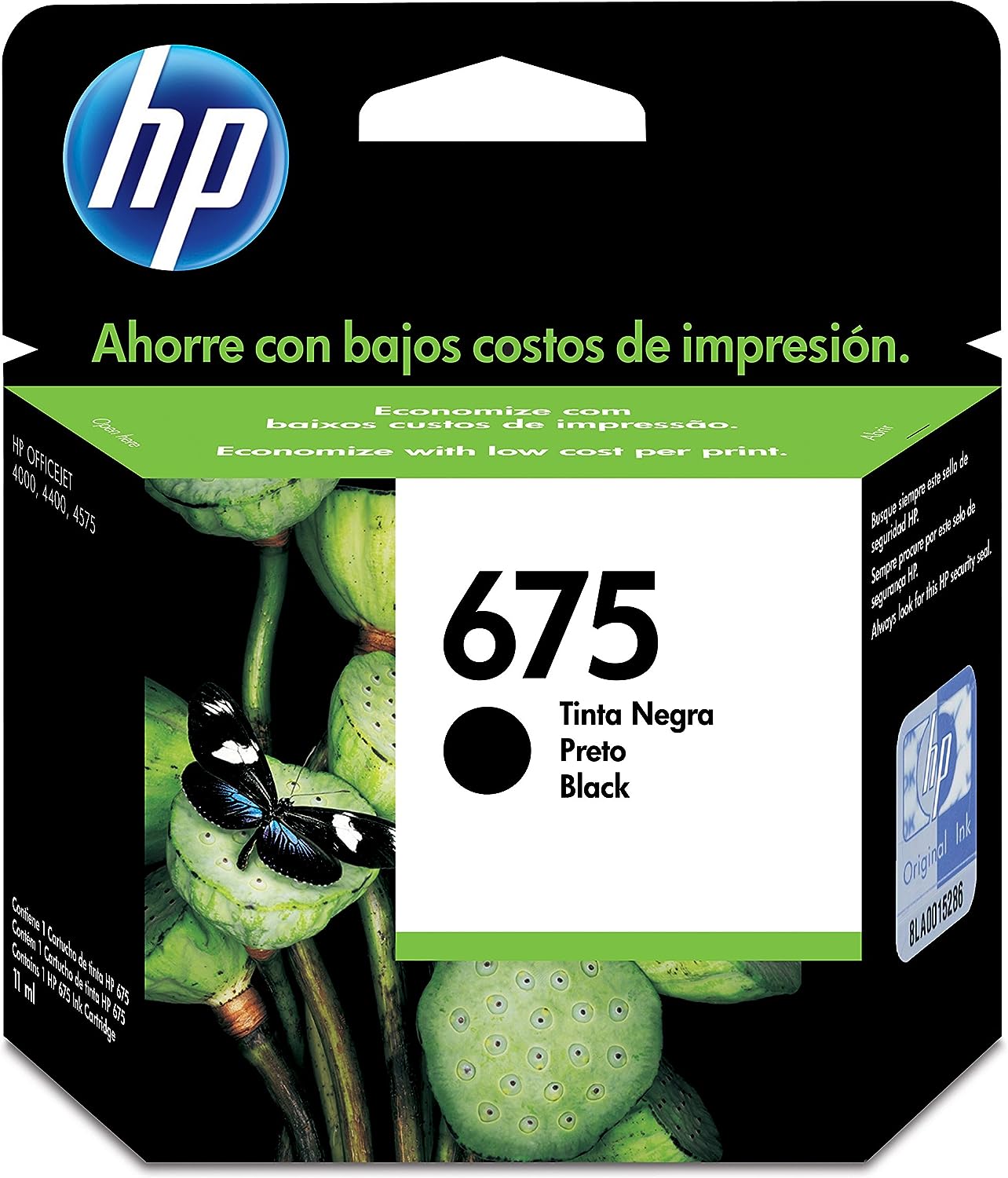 Cartucho de tinta HP 675 negra (CN690AL)
