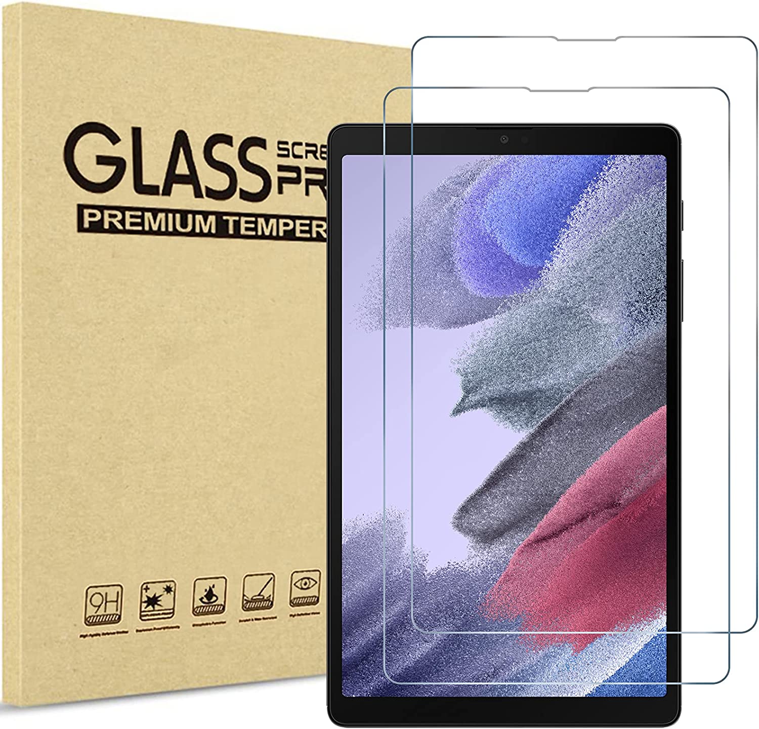 Procase Protector para Galaxy Tab A7 Lite 8.7 2021 SM-T220 SM-T225 SM-T227, Mica Cristal Vidrio Templado de Pantalla para Galaxy Tab A7 Lite 8.7 Pulgadas 2021 T220 T225 T227