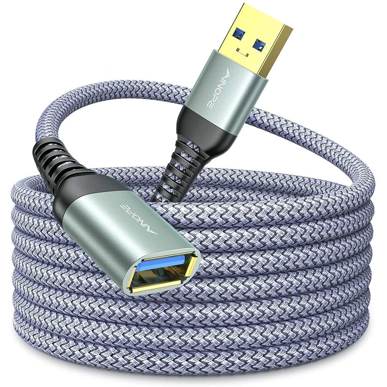 AINOPE 3M Cable Alargador USB 3.0 Cable, Extension USB Tipo A Macho a Hembra Material De Tejido Duradero Extensión USB Transmisión De Alta Data Compatible Con Teclado Usb, Ratón, Memoria Flash Etc