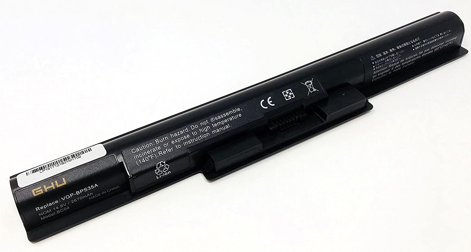 Batería Genérica GHU VGP-BPS35 Compatible con Sony VAIO fit 14E, 15E Series SVF142c29u SVF1521A2E SVF15217SC SVF14215SC SVF15218SC SVF15216SC SVF152A24T SVF152A25T SVF152A27T VGP-BPS35A