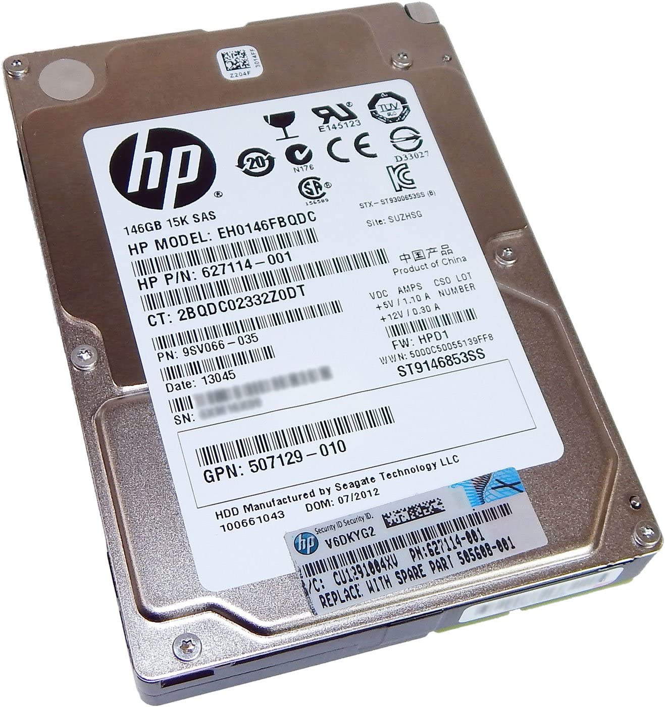 HP EH0146FBQDC 627114-001 - Disco duro SAS de 146 GB, 25 pulgadas, 15 K