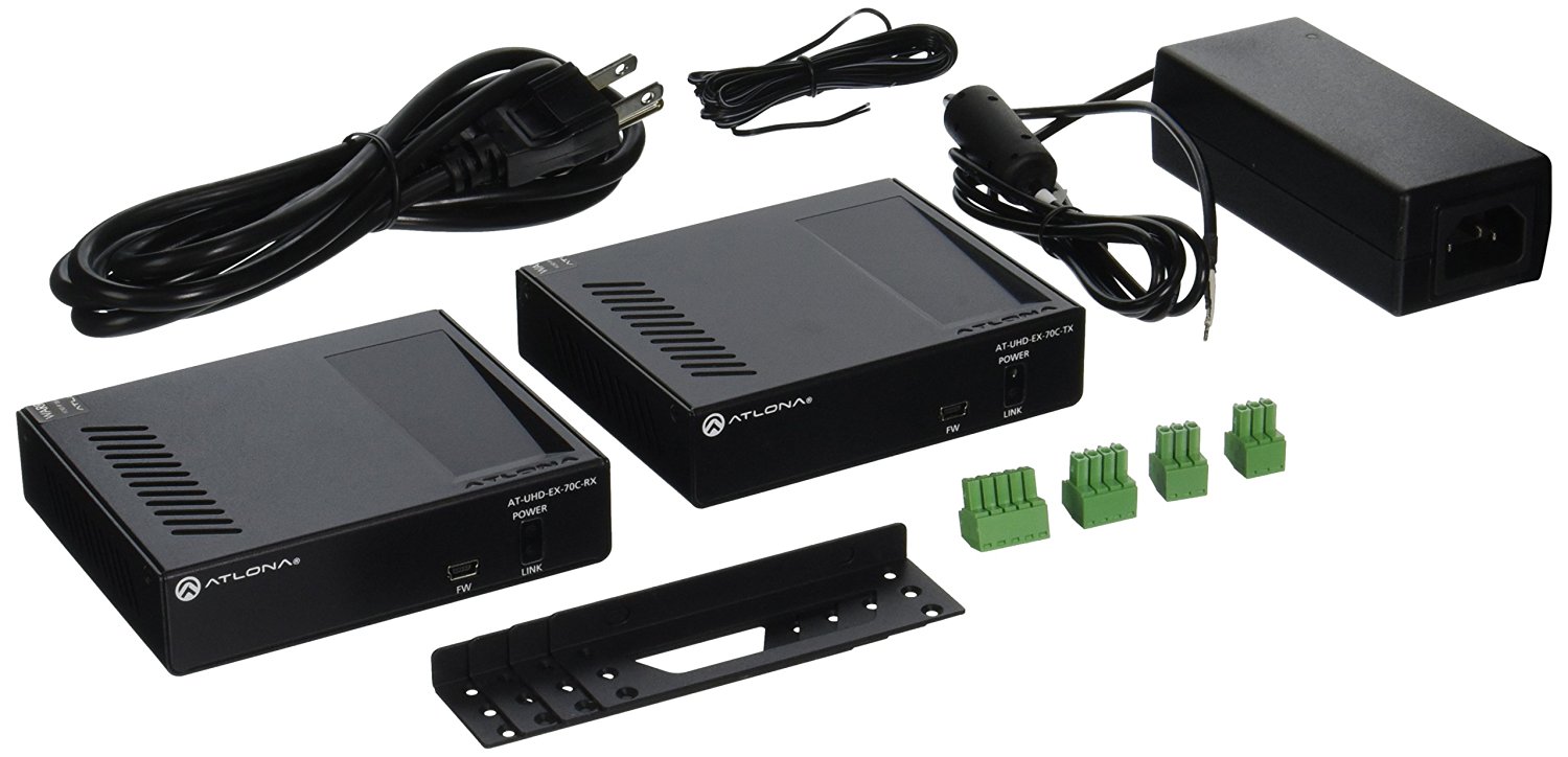 Atlona AT-UHD-EX-70C-KIT 4K/UHD 230 HDBaseT Tx/Rx with IR/Rs232 Control and Poe
