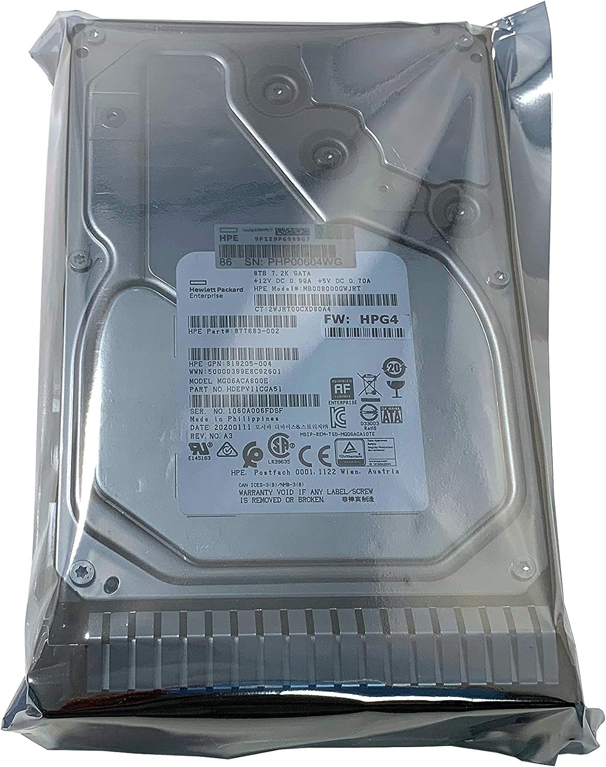 Disco duro 834028-b21 834131-001 hpe 8tb 6g sata 7.2k 3.5" lff mdl