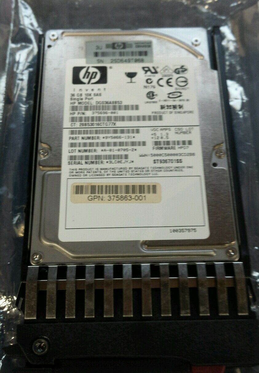 HP 375696-001 36GB 10K Rpm 2.5" SAS HDD DG036A8B53 (9Y5066-131)