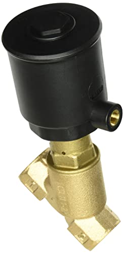 ASCO 8290A385 Bronze Body Air/Water Pilot Operated Angle Body Multi-Purpose Valve, 3/4" Pipe Size, 2-Way Normally Closed, Entry Under the Disc, PTFE Sealing, 50 mm Valve Head Diameter, 3/4 Orifice, 1