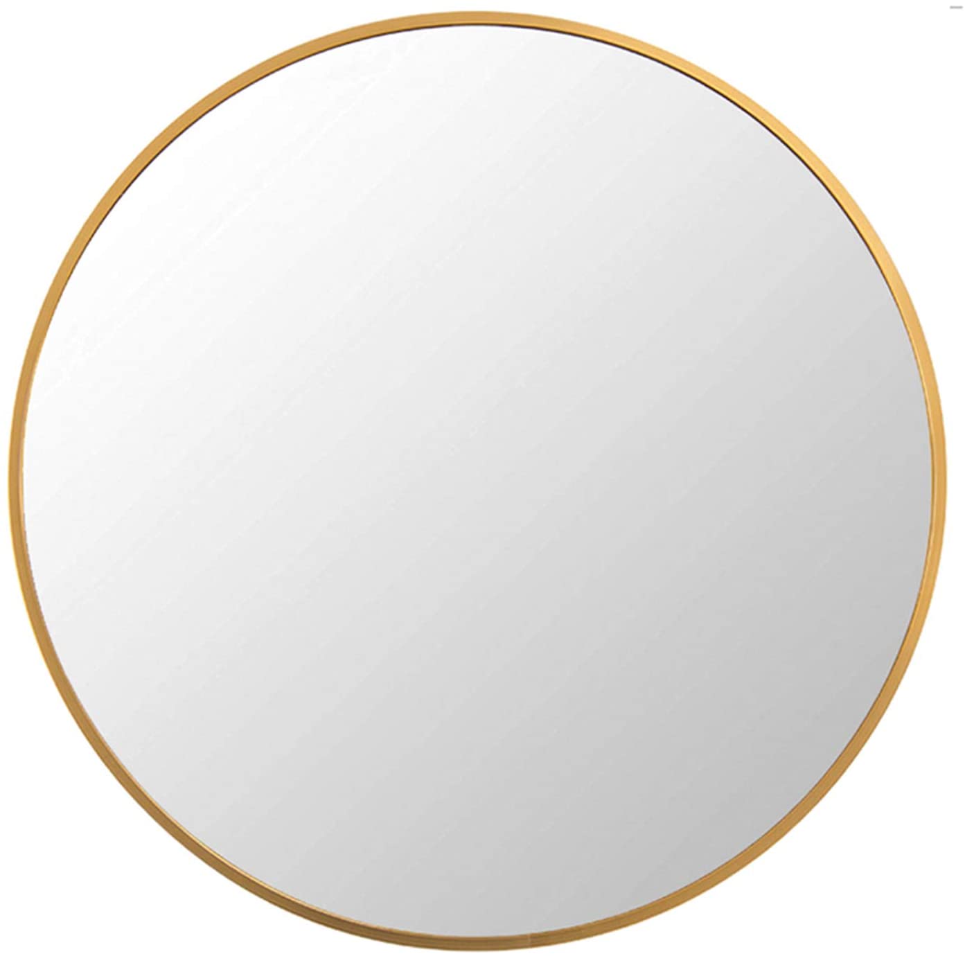 FANYUSHOW Espejo circular dorado de 50 cm para montaje en pared.