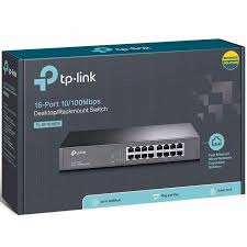 TP-LINK NP TL-SF1016DS Switch de 16 Puertos Fast Ethernet, 16 Puertos RJ45 de 10/100M, Cubierta de acero de 13 pulgadas. Soporte para rack