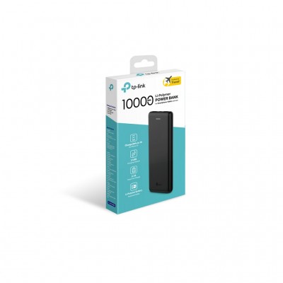 Power Bank TP-LINK TL-PB10000, Negro, Universal, 10000 mAh, 5 V, Polímero de litio