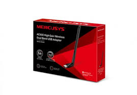 ADAP. HIGH DUAL BAND AC650 MERCUSYS MU6HA, Inalámbrico, 2.4 GHz - 5 GHz, Negro, 5 dBi