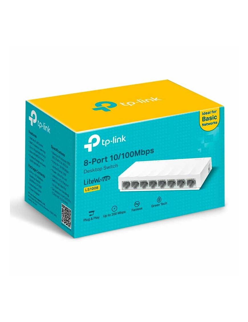 SWITCH TP-LINK 8 PUERTOS, 10/100 Mbps, BLANCO
