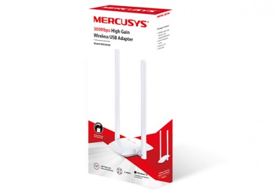 Adaptador MERCUSYS MW300UH, Alámbrico, USB, Inalámbrica, Blanco, 300 Mbps