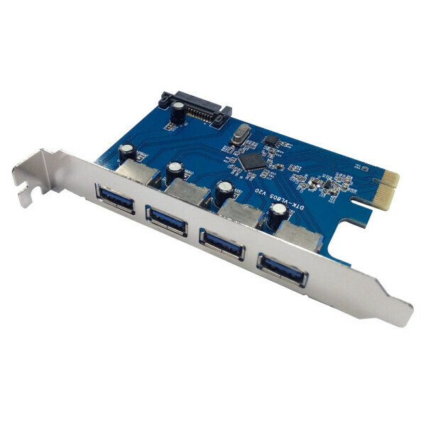 Adaptador PCI Express de 4 puertos USB3.0, supervelocidad de 4 puertos