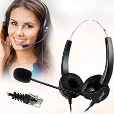 AGPtek auriculares binaurales con cable, manos libres, micrófono y cancelación de ruidos externos