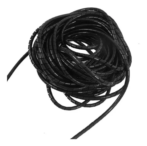 10 Metros De Espiral Agrupa Cables, 8mm, Organizador, Negro