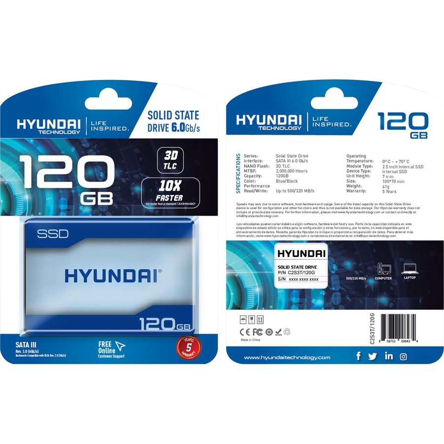 DISCO HYUNDAI 120 GB SSD DRIVE 6.0GB/S