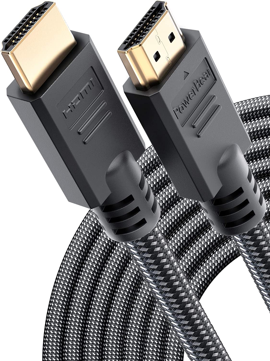 PowerBear 4K Cable HDMI de 30 pies | Conectores de nailon trenzado y oro de alta velocidad, 4K @ 60Hz, Ultra HD, 2K, 1080P y ARC