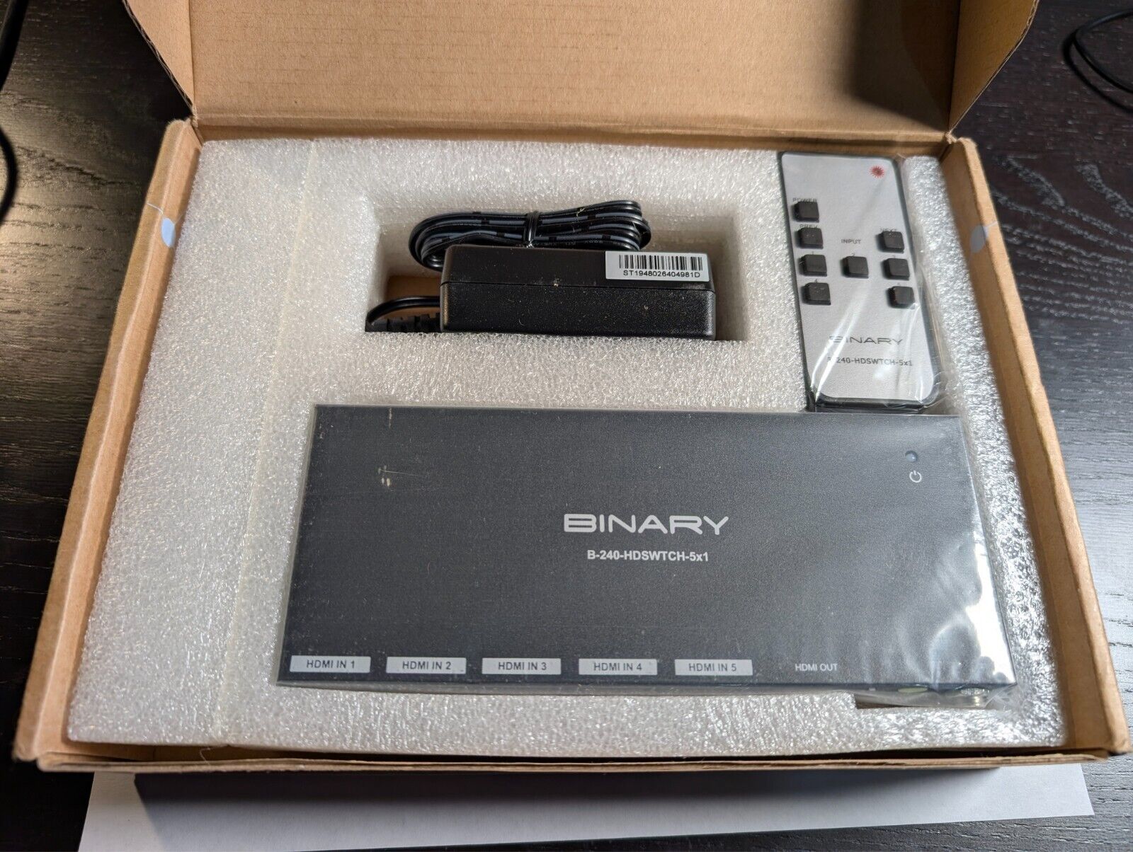 CONMUTADOR HDMI 4K ULTRA HD CON IR BINARY B-240-HDSWTCH-5X1 SERIE 240