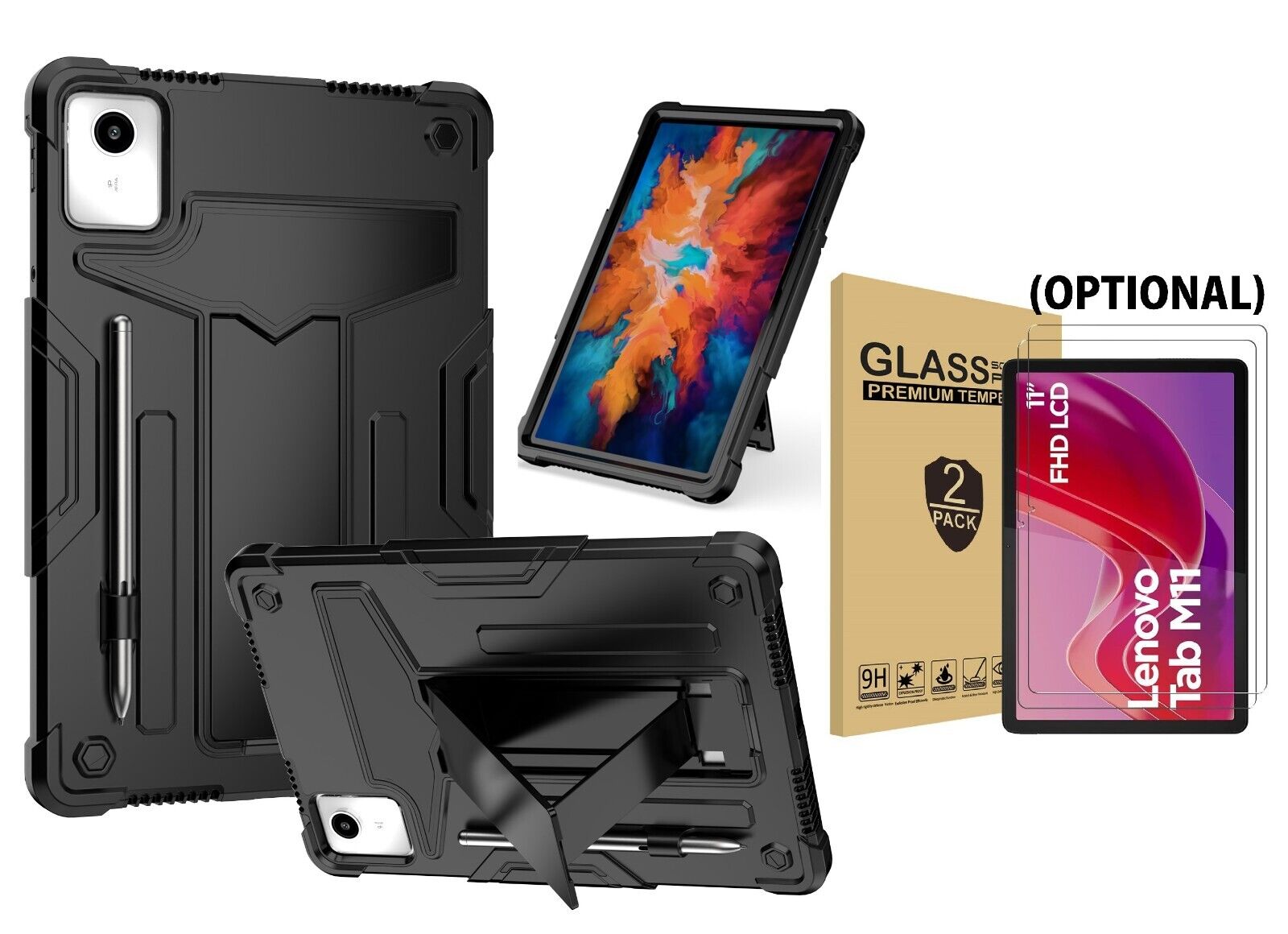 FUNDA LENOVO TAB M11 2024 A PRUEBA DE GOLPE CUBIERTA RESISTENTE CON SOPORTE PARA BOLÍGRAFO Y SOPORTE