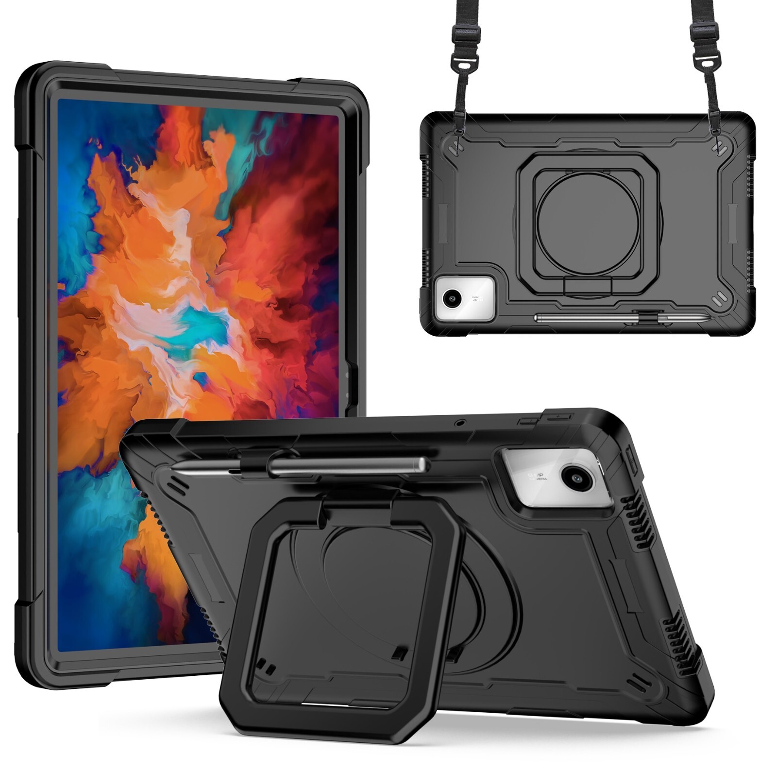 FUNDA PROTECTORA A PRUEBA DE CAÍDAS PARA TABLET LENOVO TAB M11 CON SOPORTE GIRATORIO Y CORREA-