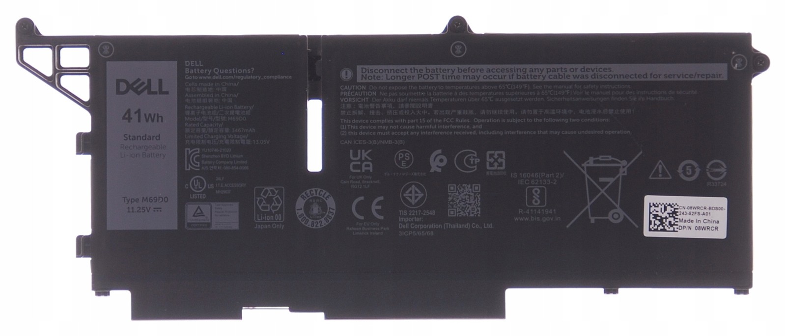BATERÍA RESISTENTE DELL LATITUDE 13 7330 5430 5530 7430 7330 7530 5330 M69D0-