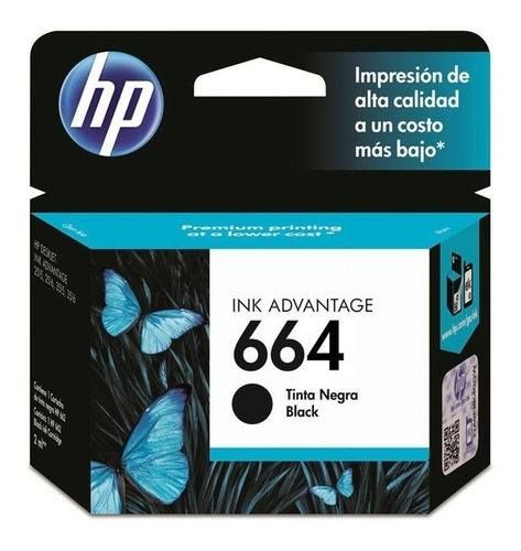 CARTUCHO HP F6V29AL #664 NEGRO