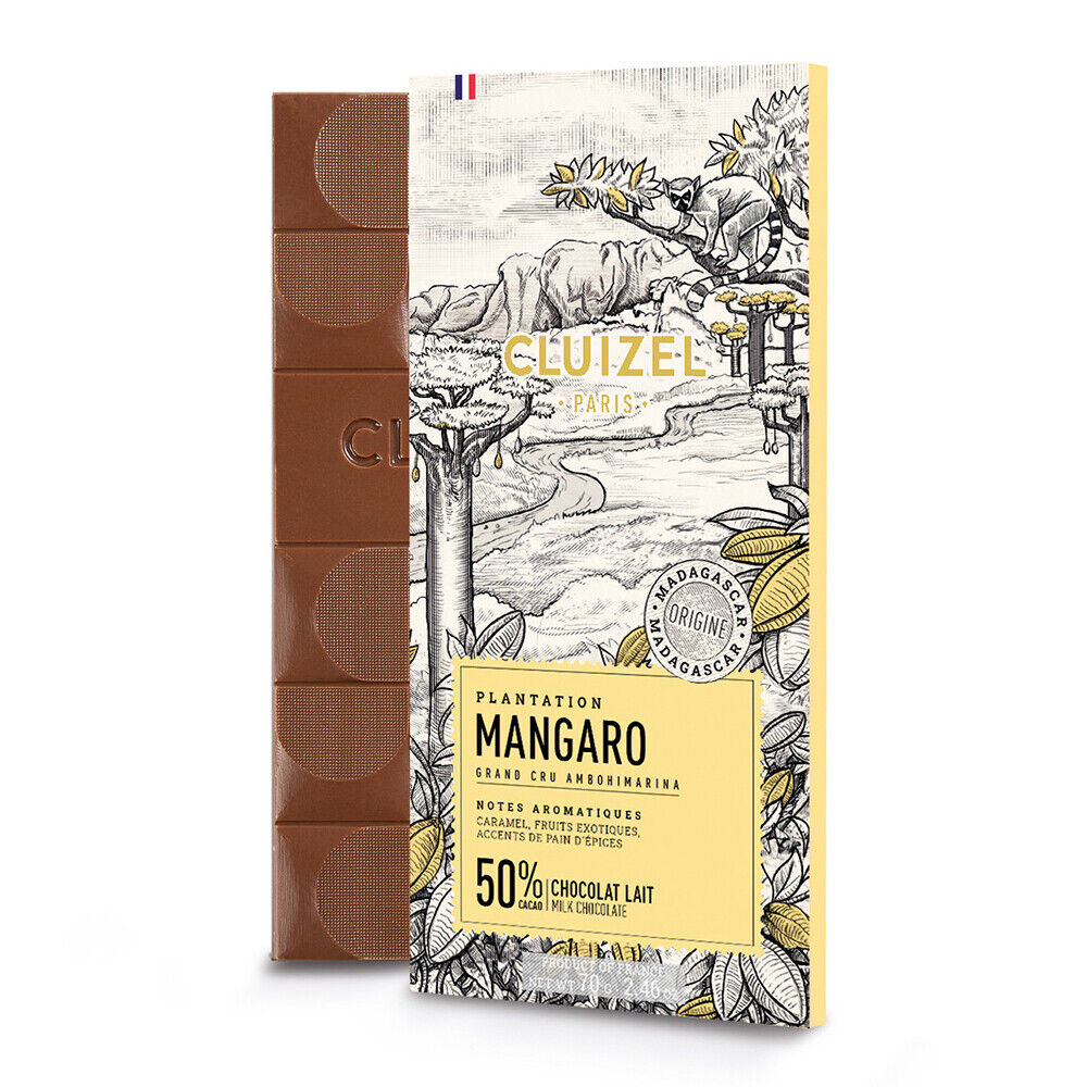 Barra de chocolate francés Michel Cluizel Mangaro Madagascar 50% leche