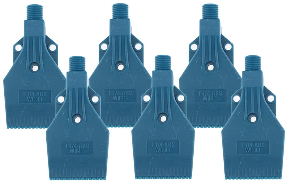 6X THREE-HOLE ABS PLASTIC AIR BLOWER WIND JET WASHER SPRAY NOZZLE BLUE 46MM