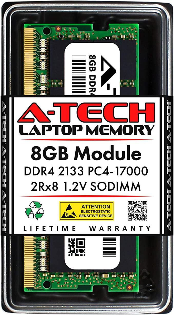 A-Tech 820570-001-ATC - Memoria RAM DDR4 para ordenador portátil (8 GB, 2133 MHz, PC4-17000, SO-DIMM 2rx8, 1,2 V)