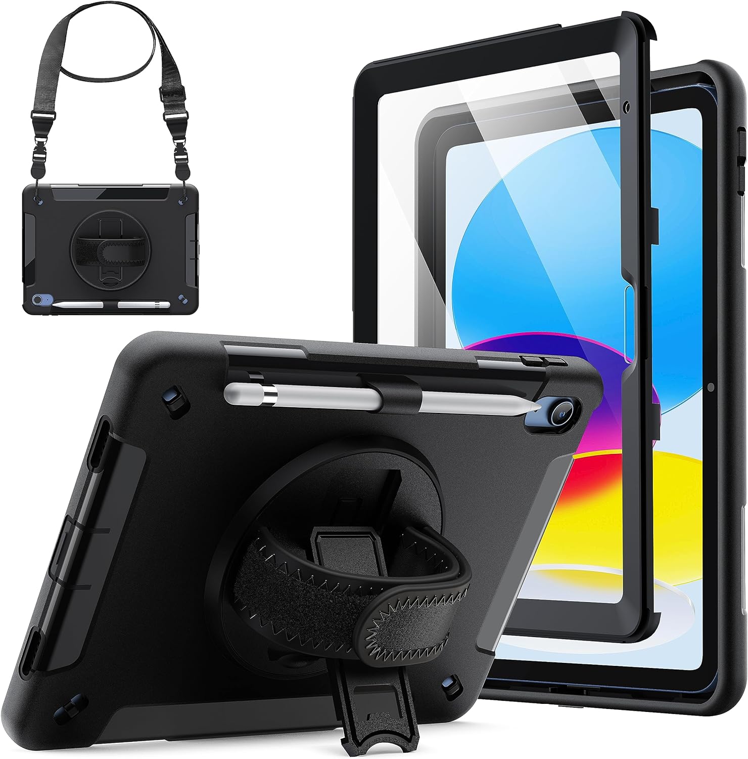 JETECH FUNDA PARA  iPAD  10 (10.9 PULGADAS  , 2022 MODELO , 10.a GENERACION) CON INCORPORADA PROTECTOR PANTALLA , RUGOSA ANTIGOLPES CARCASA , SOPORTE GIRATORIO  360...