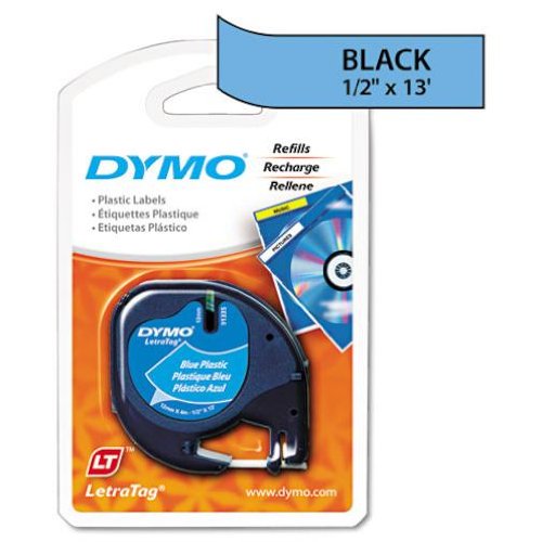 Dymo 91335 LetraTag Labelmaker Plastic Tape Black/Blue