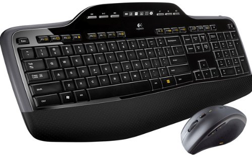 LOGITECH MK710 WIRELESS KEYBOARD AND MOUSE COMBO — INCLUDES KEYBOARD AND MOUSE, STYLISH DESIGN, BUILT-IN LCD STATUS DASHBOARD, LONG BATTERY LIFE