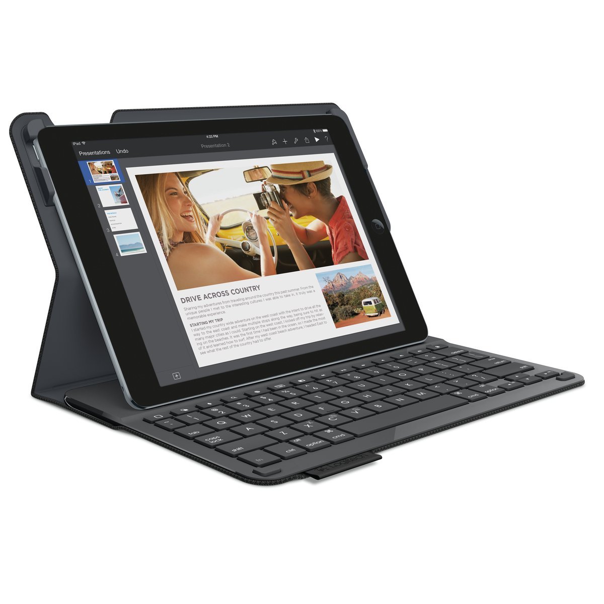 Logitech Type+ - Funda con teclado integrado para tablet Apple iPad Air 2, negro - Teclado QWERTY español