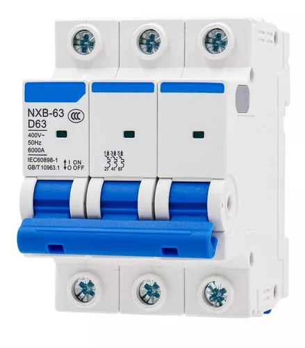 Interruptor Termomagnético Nxb 6ka Riel Din 3 Polos Chint