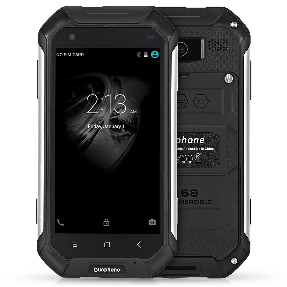 Guophone V19 3G Smart Phone IP68 Waterproof Quad Core color BLACK size EU PLUG.