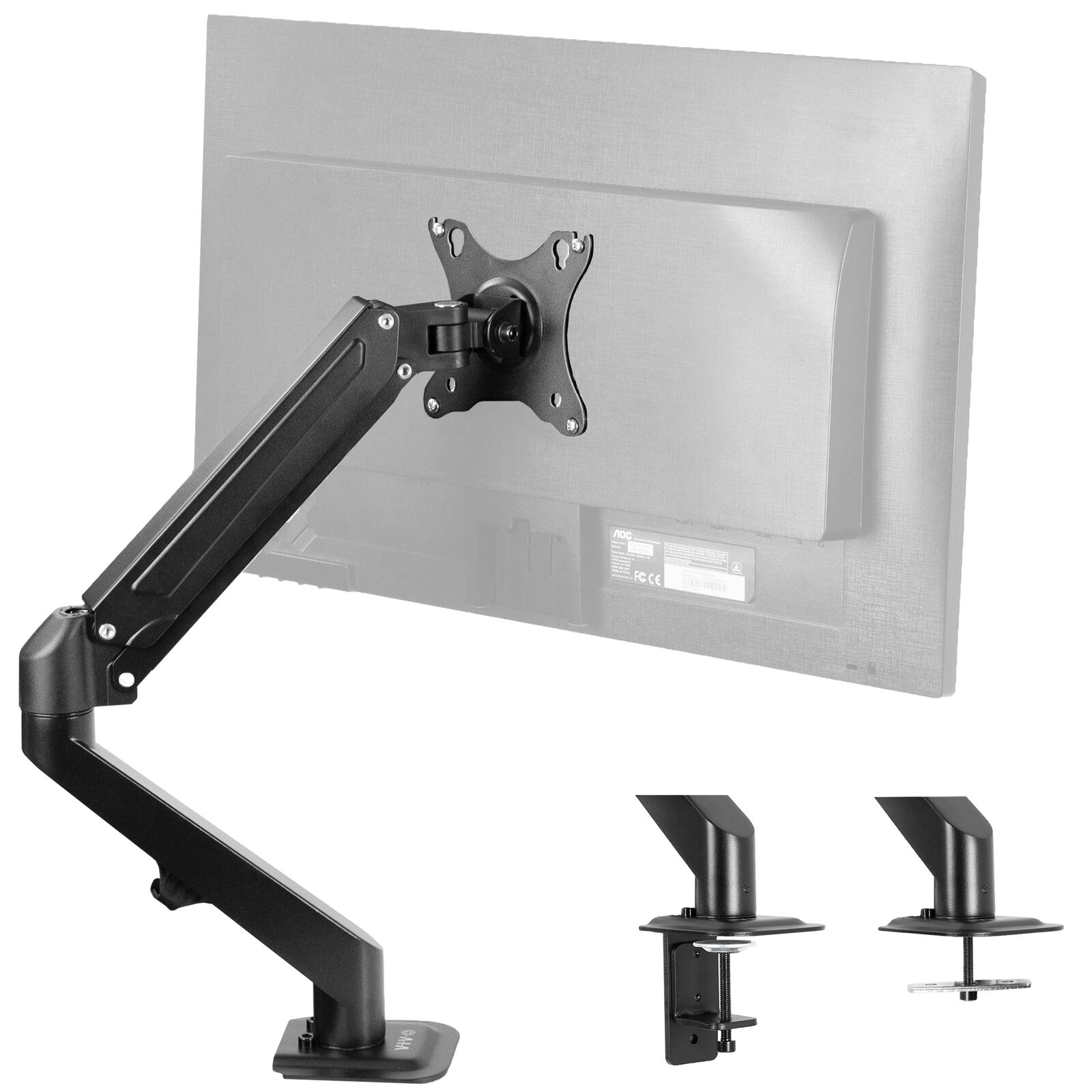 VIVO Single Monitor Counterbalance Desk Mount Stand | Fits Screens 17 Inch to 27 Inch.