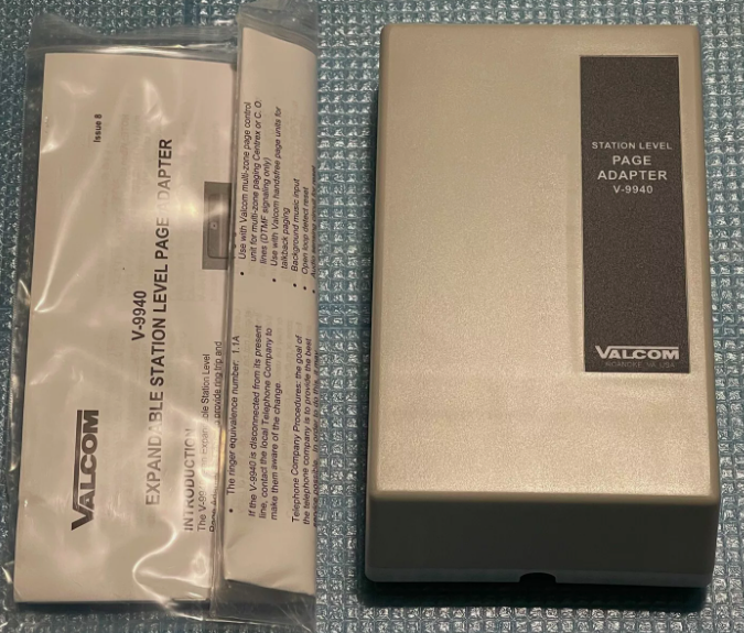 STATION LEVEL PAGE ADAPTER V-9940 VALCOM EXPANDABLE STATION