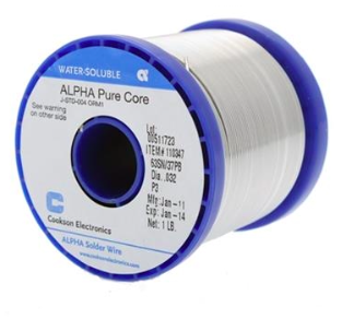 ALPHA - PURECORE 63SN/37PB WIRE SOLDER - .032" DIAMETER P3, 1 POUND SPOOL