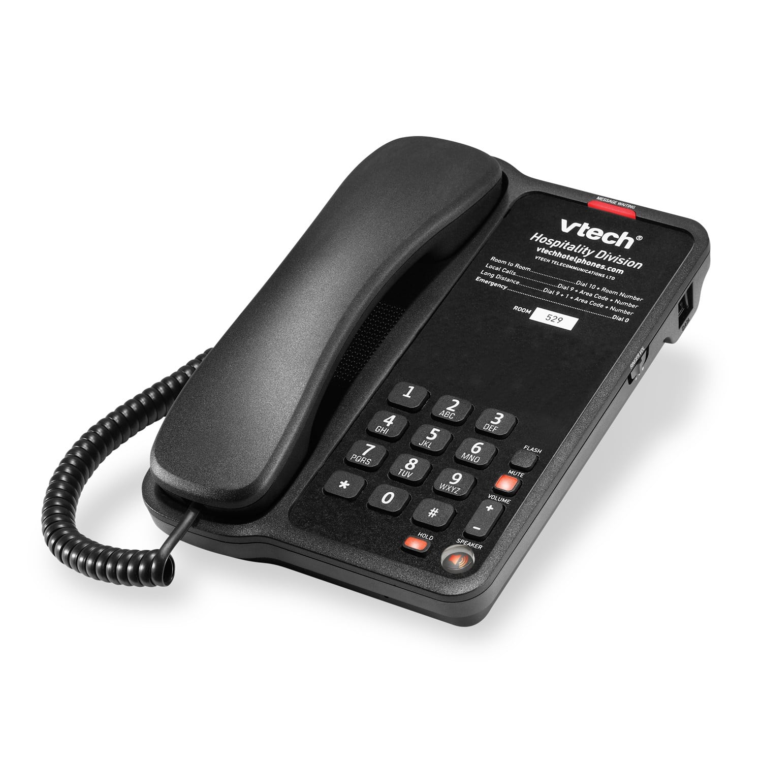 1-Line Classic Analog Corded Phone A1210-A Matte Black