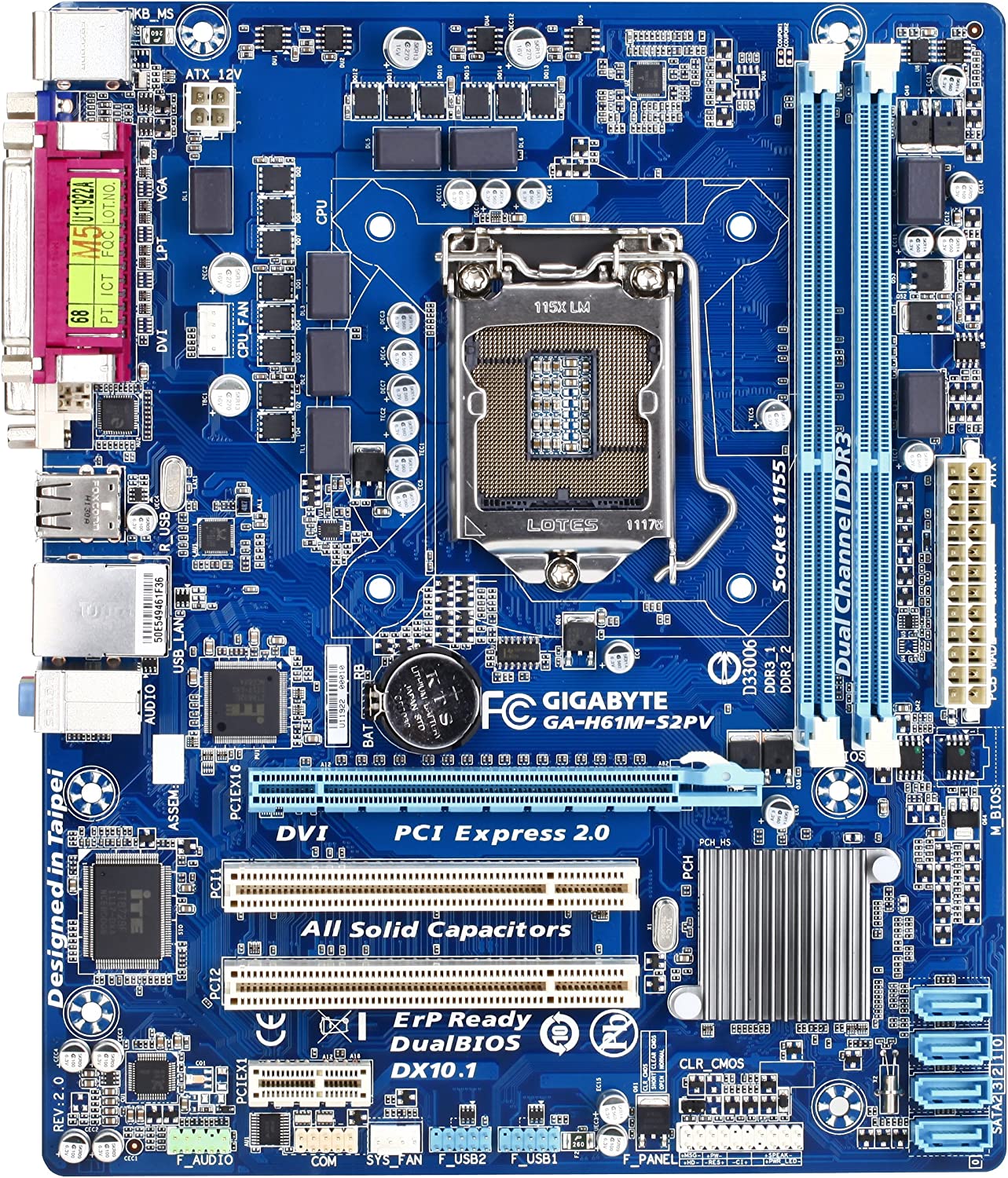 Gigabyte h61 m-s2pv LGA 1155 Intel H61 Micro ATX 1333 placa base Intel