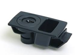 PUSH-TO-CLOSE SLIDE LATCH, SNAP-IN, MEDIUM SIZE, 1.6MM (.060 IN) PANEL THICKNESS, 6.4MM (.250 IN) TOTAL GRIP, ABS, BLACK