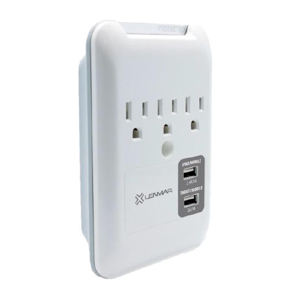 BARRA MULTICONTACTOS CUADRADA LENMAR MANHATTAN 3 + 2 USB WP3234