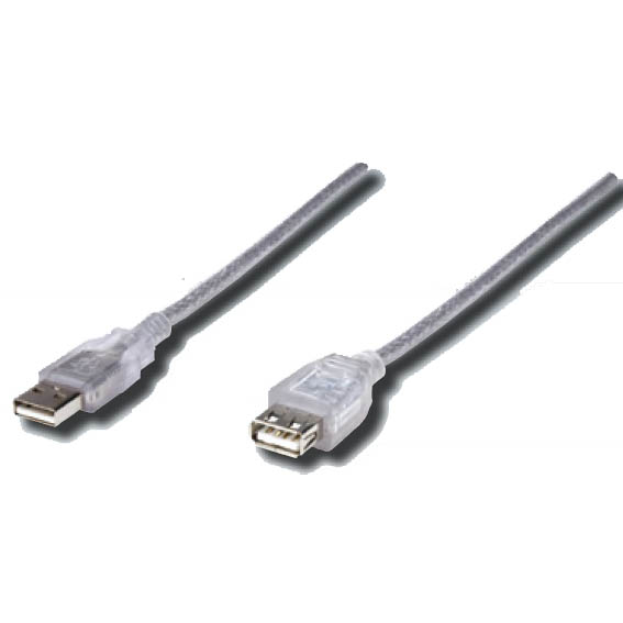 CABLE USB V2.0 MANHATTAN EXT. 4.5M PLATA 340502