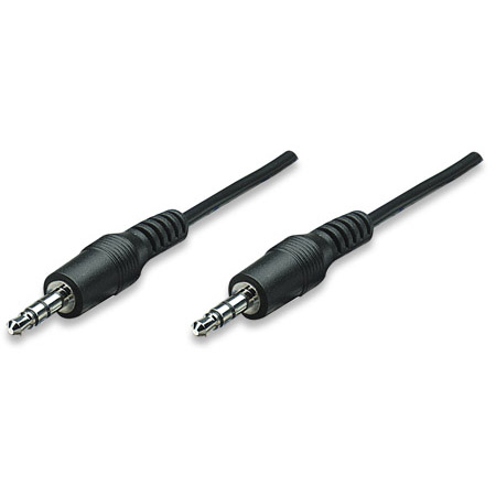 CABLE DE AUDIO MANHATTAN ESTEREO 3.5MM M-M 1.8M NEGRO 334594