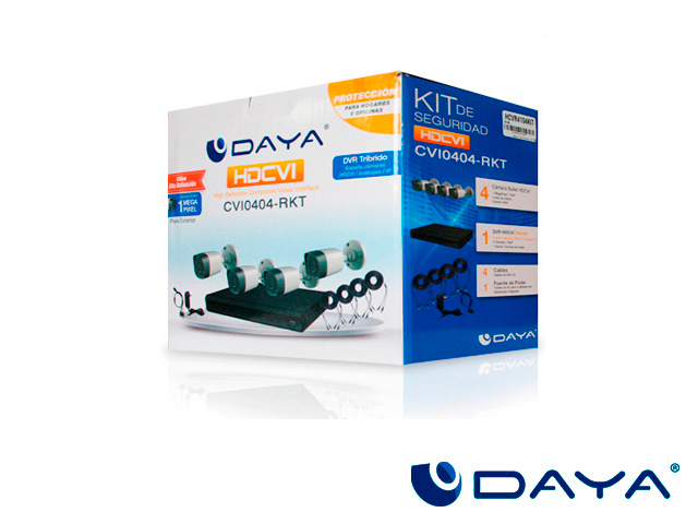 KIT HDCVI HCVR4104KIT DVR 4104HS+ 4CAM HFW1000R + 4CBL + FTE