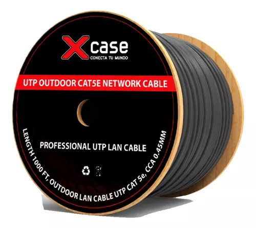 X-Case Bobina de Cable Cat6 UTP 4 Pares, 305 Metros, Negro